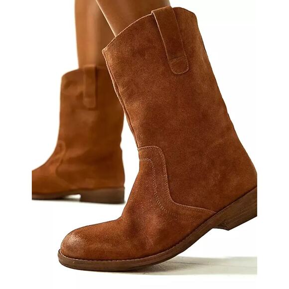 Free People Easton Equestrian Ankle Boot Brown Suede EU 40.5‎ US Women's 9.5 - Picture 1 of 11